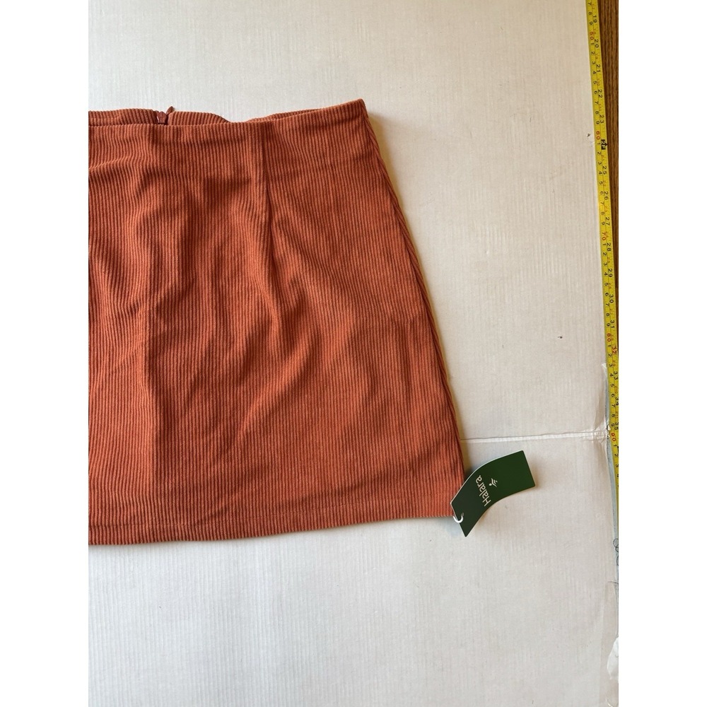 halara Orange Corduroy Mini Skort Women's Large Short Solid New With Tag - Picture 2 of 9